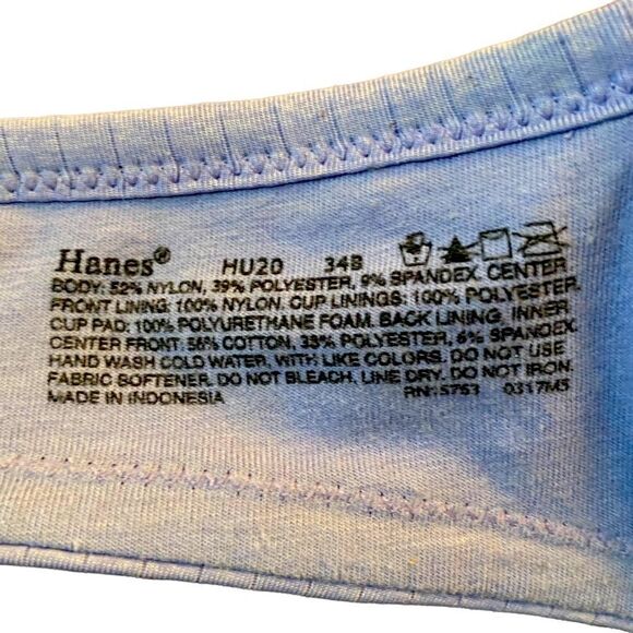 Hanes 34B Bra in Misty Lilac - Picture 3 of 6